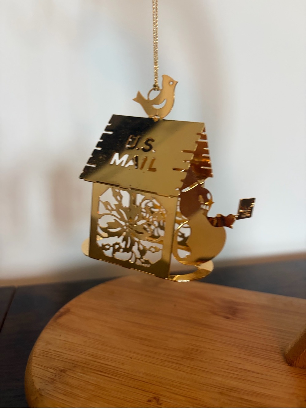 Gold Plated U.S. Mail Snowman Holiday Ornament